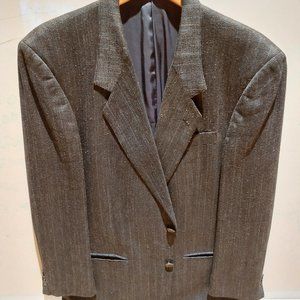 Vintage Robert Alexander Mens Sport Coat Blazer (Midnight Blue Pinstripes) 42R